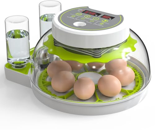 DETODDA Brutmaschine Vollautomatisch, Inkubator für hühner mit LED Beleuchtung, Brutautomat Vollautomatisch mit Temperatur- und Feuchtigkeitskontrolle, Automatischer Eierwender Externe
