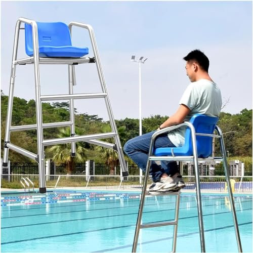 AviiSo Échelle de Piscine Chaises de sauveteur de terrasse de piscine pour parc aquatique/plage/compétition, 120 cm 150 cm 180 cm de haut Chaise surélevée en acier inoxydable, Charge 300 kg(Size:85x10
