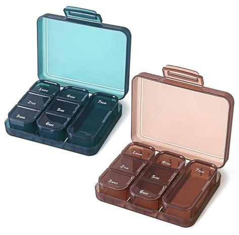 Boîte à pilules 2 pièces - Boîte à comprimés - 7 jours - Petite boîte à médicaments - 7 jours