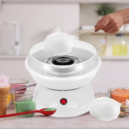 Supfine Machine à Barbe à Papa pour la Maison | Machine à Barbe à Papa Domestique Machine à Bonbons | Barbe a Papa pour les fêtes d'enfants, les Anniversaires, 220 V EU (Blanc)