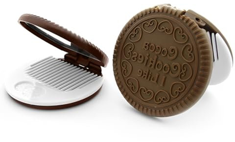 2 Pezzi Mini Specchio Compatto Pieghevole Specchio Tasca Rotondo Portatile Specchio Trucco Bulk per Donne Ragazze Viaggio Uso Quotidiano, Con pettine