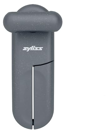 Zyliss MagiCan Manual Can Opener – Ergonomic Gray Handle with Lid-Release for Hands-Free Disposal – Stainless Steel Cutting Wheel, Compact Design, Left or Right-Hand Use – 5-Year Guarantee