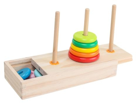 Warmhm Jeu de Construction en Bois pour Garçon et Filles, Anneaux Empilables Arc-en-Ciel, Favorise L'observation la Reconnaissance des Formes, 1 Set Éducatif pour Bébé