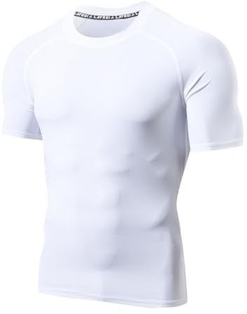 LAFROI Kortärmad skjorta för män UPF 50+ kompression BJJ simning Rash Guard