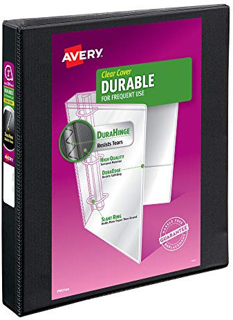 Avery® Durable View 3 Ring Binder, 1 EZD® Rings, 1 Black Binder