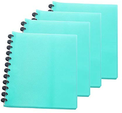 TUKA-i-AKUT 4pz A4 PP Portalistino con Rilegatura Anelli, Buste Trasparenti, Per Presentazione e Archiviazione di Documenti, Libro di Presentazione, per Ufficio Casa Scuola. Verde TKD8029 Green