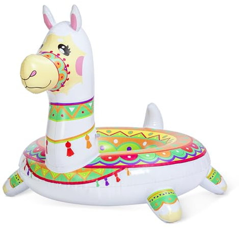 JOYIN Aufblasbarer Lama-Schwimmring 110,5 cm, Wasser Luftmatratze Pool,Schwimmtiere für den Pool Schwimmreifen Wasserspielzeug für Sandstrand Schwimmbad für Kinder & Erwachsene