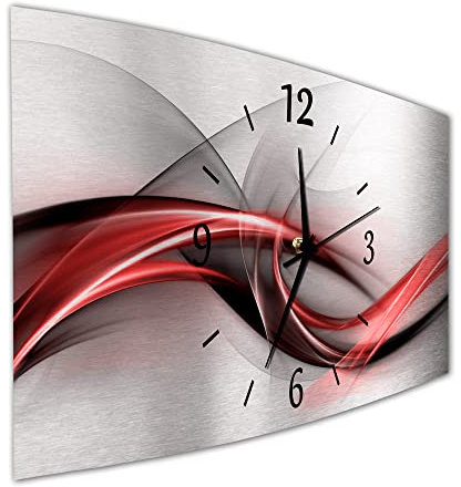 BM Funk Quarz Wanduhr Funkwanduhr Funkwanduhren Funkuhr Funkuhren kein Ticken lautlos geräuschlos leise modern ohne Tickgeräusche groÃŸ XXL Wohnzimmer Küche Digital Art Abstrakt 10126-1a SZ