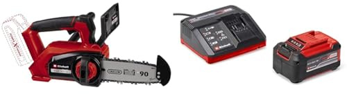 Einhell Professional Motosierra a una mano con batería FORTEXXA 18/20 TH PXC (Li-Ion, 18 V, motor sin escobillas, espada y cadena de calidad OREGON de 20 cm, máx. 3800 rpm,)+ Starter Kit 5,2Ah