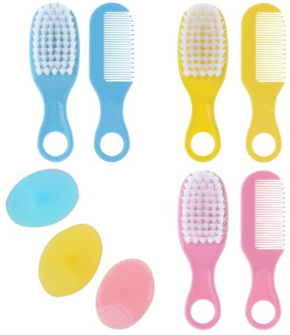 ZKSXOA 9PCS Baby Hair Brush,Baby Hair Brush and Comb Set, Cradle Cap Brush and Baby Hair Comb for Newborns & Toddlers, Perfect Baby Registry Gift