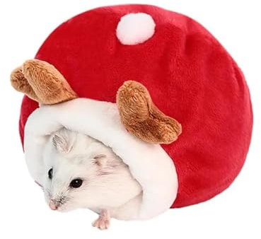 Lit pour hamster, Lits pour Cochon d'Inde pour Petit Animal, Forme d'animal de Dessin Animé Petits animaux Maison, pour hamsters nains, petits animaux, rouge, taille moyenne