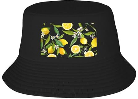 Chapeau Cloche Unisexe, Motif Feuilles de Fleurs et Citron pour Un Usage Quotidien, l'extérieur, Le Sport