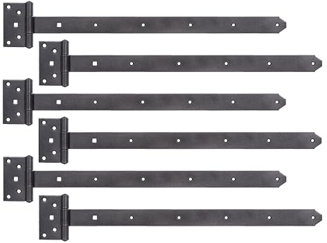 Alberts 822699 DURAVIS® Kreuzgehänge | mit vernietetem Stift | schwarzdiamant duplexbeschichtet | Band 591 x 40 mm | Scharnier 59 x 103 mm | 6er Set