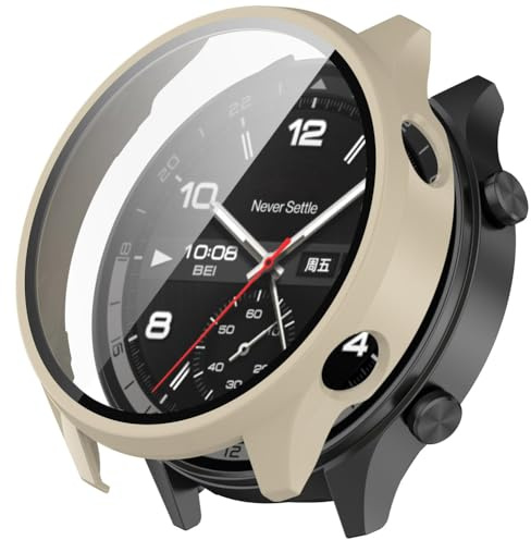 Tyogeephy Fodral för Oneplus klocka 2R skärmskydd, smartwatch fodral skinnpund, repfri plätering PC klocka fodral stötfångare skal för Oneplus klocka 2R klocktillbehör