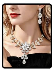 Dishowme Joyería de boda con collar y aretes de flores de cristal, aretes colgantes de lágrima floral con diamantes de imitación para novia y damas de honor