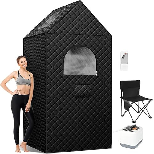 Sauna Portatile For La Casa, Box Sauna For Tutto Il Corpo, Tenda For Sauna A Vapore Personale Nella Spa Domestica Con Vapore Da 3 Litri 110 V, Sauna Domestica For Palestra, Pilates, Vasca Idromassaggi