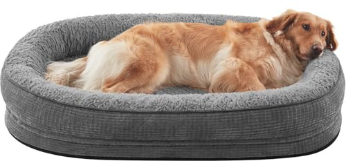 Pawk Panier Chien Grande Taille XXL, Lit pour Chien Orthopedique et Dehoussable, Coussin Memoire de Forme Canapé Chiens Imperméable, 122x89x19 cm