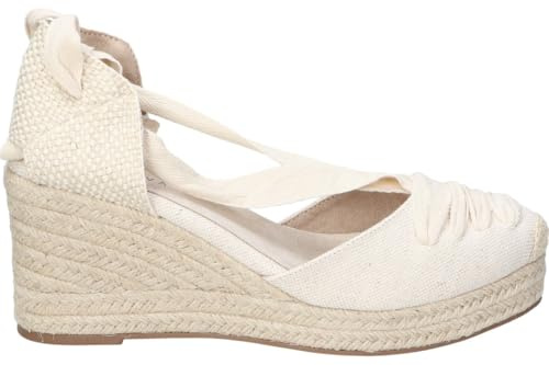 Skydiva Alpargatas con Cuña para Mujer, Yute de Esparto Natural, Espadrilles con Cintas para Tobillo, Cuña Media (Beige, Sistema Tallas Calzado EU, Adulto, Mujer, Números, Mediano, 38)