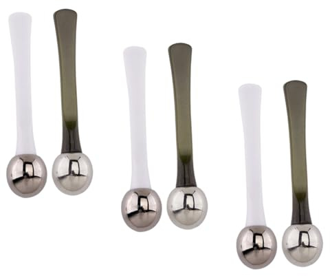 PACKOVE 6pezzi Cucchiaio Per Crema Per Occhi Cucchiaio Per Trucco Massaggiante Crema Per Occhi Piccolo e Leggero Facil Usar Pulire Trasportare Per Affaticati e Problemi
