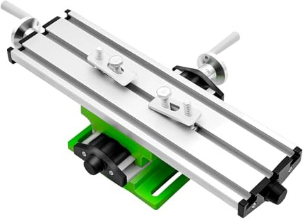 Kompakter Fräs-Schlitten | Präzisions-Frästisch für Mini-Bohrmaschinen | 20cm X- & 5cm Y-Hub | Mit Skalen & verstellbaren Achsen | Aluminium-Legierung