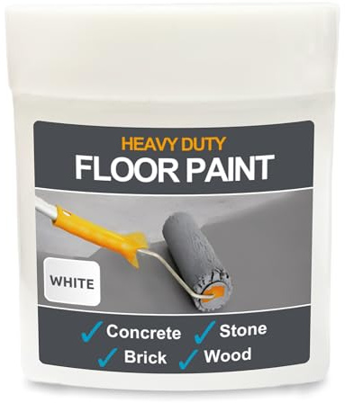 SmartSeal Heavy Duty Floor Paint - White, 75ml Sample - Hard-Wearing Garage Floor Paint with Anti-Slip Mid-Sheen Finish – also Ideal for Decking, Warehouse flooring, Brick, Concrete, Stone & Wood