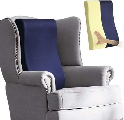 GOFORIT Cojín de espalda ergonómico para sillón reclinable y silla de columpio - 68 cm extra alto, suave cojín 2en1 para el cuello y la zona lumbar, antideslizante, funda lavable, para sofá y silla de