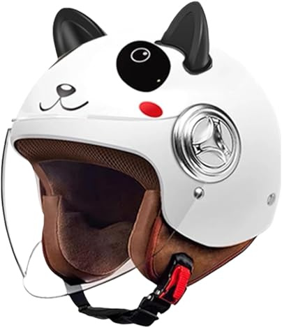 Motorradhelme Für Kinder. Für Jungen Und Mädchen Von 3 Bis 15 Jahren. Halbschalenhelm Mit HD-Sonnenvisier, ECE-Zertifiziert C,54-59CM
