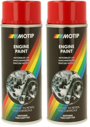 MOTIP Peinture pour Moteur Bombe Aérosol Spray de Peinture pour Moteur Auto Moto - Rouge - 400 ml - Ref. 04091 (Lot de 2)