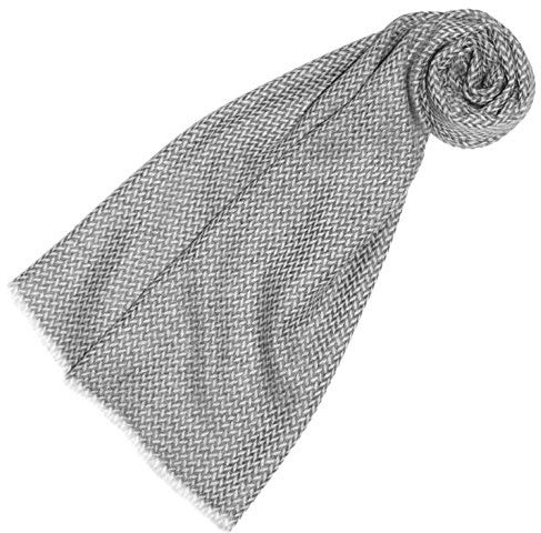 Lorenzo Cana Schal aus 100% Kaschmir, flauschig leichter Kaschmirschal, Winterschal Naturfaser Fischgrätmuster Damenschal Frauenschal Grau - 78595