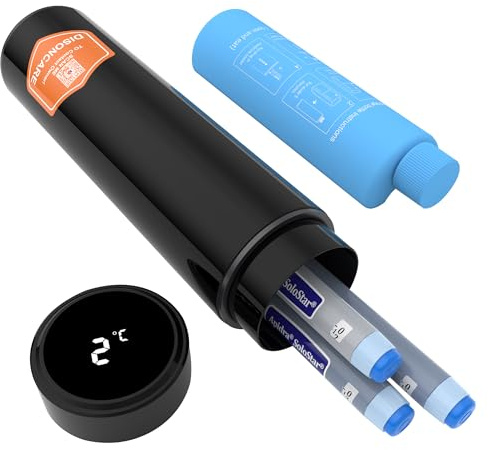 DISONCARE 60H Borsa Frigo Porta Insulina Termico 3 penne,Borse Termiche Per Medicinali Buono Per Lunghi Viaggi,Astuccio Insulina Portatile Con 2 Bottiglie(Nero)