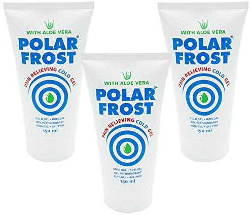 Polar Frost Pain Reliever Cooling Gel Tube 3 Pack 150ml - Topical Analgesic Cold Applied Gel for Muscle, Joint, Arthritis & Back Pain, Cryotherapy Gel for use in Clinic & Home