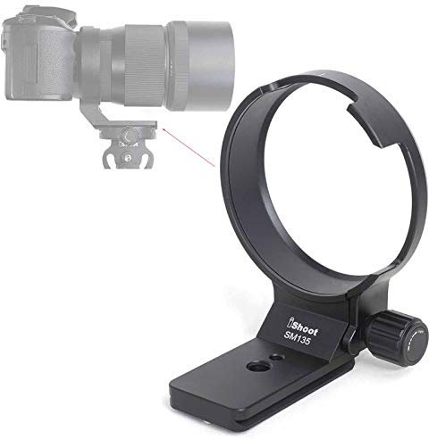 iShoot CNC Tripod Mount Ring for Sigma 135mm f/1.8 DG HSM Art Lens, Aviation Aluminum Lens Tripod Collar Support Bracket Holder with Quick Release Plate Compatible with Arca-Swiss fit Tripod Ball Head