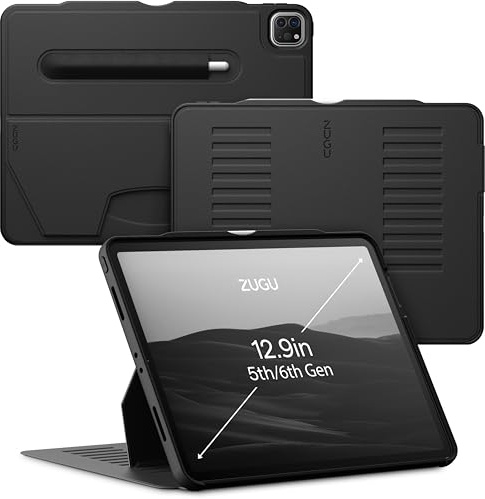 ZUGU Case Funda para iPad Pro 12.9 Pulgadas 5a/6a Gen. 2021/22 [Negro]