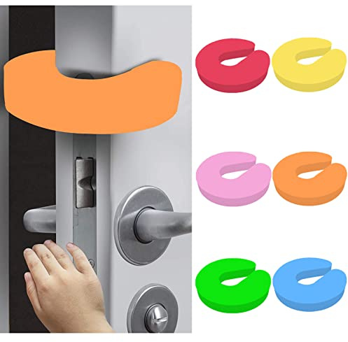 Catelves 6 Stück Klemmschutz für Türen Kinder – Tür- und Fensterschutz aus weichem Schaumstoff, buntes Set zum Schutz von Kinderhänden vor Einklemmen (Türstopper, Fenstergriff-Schutz)
