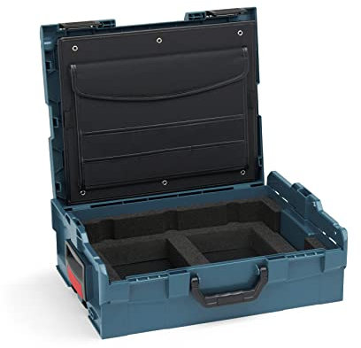 LBOXX Sortimo L Boxx 136 mit Laptop Einsatz und Dokumentenkarte individuell anpassbar mit Ihrem Logo | Professional Blau | LBoxx 136 Koffersystem für optimale Lagerung von Werkzeugen
