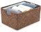 IGNPION Seagrass Storage Opened Basket Living Room Decorative Basket Woven Wicker Towel Basket Desktop Basket Rectangular Bathroom Storage Organiser Box, Shelves & Desks Multipurpose Storage Hamper, L