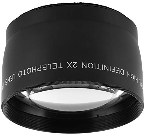 KIMISS Teleobjetivo 2X para Vidrio óptico Compatible con Lentes de Cámara con Diámetro de Filtro de 55 Mm/2,2 Pulgadas