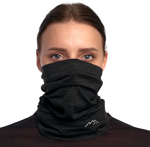 Merino.tech Braga Cuello Lana Merino - Bufanda de Lana Hombre y Mujer | Regula humedad, ajuste elástico, uso diario y viajes. No pica, transpirable y cálida