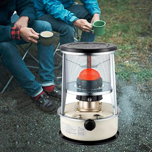 BomDog Estufa de Queroseno para Camping,Estufa de Petróleo Portátil,Quemador de Queroseno para Calentar Espacios Interiores sin Electricidad/6L-White
