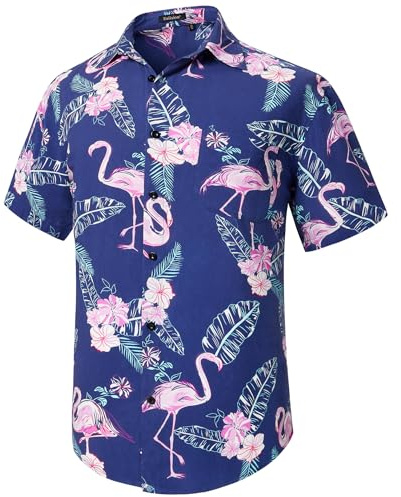 Enlision Hawaiiskjorta för herr kortärmad blommig skjortor casual sommar Hawaii tryckt skjorta strand semester med ficka S-4XL