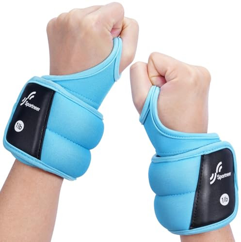 Sportneer 2er Set Gewichtsmanschetten mit Daumenschlaufen Zwei Feste Modi Handgelenk Gewichte für Arme Wrist Weights für Fitnessstudio, Bewegung, Laufen, Joggen
