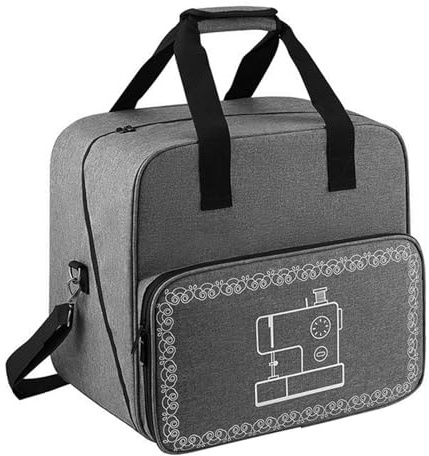 Générique Sac pour Machine À Coudre – Boîte De Rangement Anti-poussière pour Machine À Coudre avec Quatre Bases, Étui pour Machine À Coudre Oxford avec Poignées Et Bandoulière – Gris