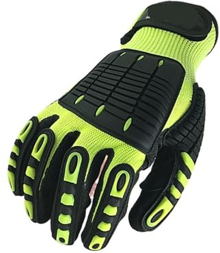 Generico Guanti da lavoro meccanici ammortizzanti - Guanti di sicurezza antiurto e anti-vibrazione, resistenti al taglio(L)