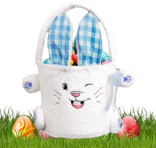 Generico Cesta de Pascua de Peluche | de Peluche de Conejo para Almacenamiento – Tote de Pascua Impermeable a los derrames – para Fiestas de Pascua, picnics, casa, Dulces, Juguetes