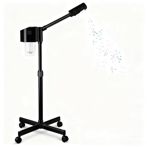 Vaporizador facial, spray de niebla caliente iónica, spa en casa y salón (negro)