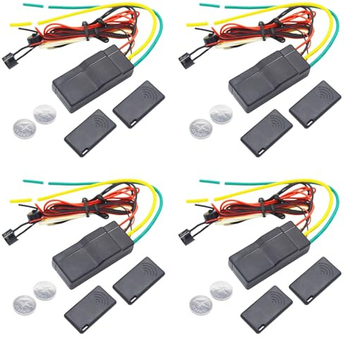 Onchdbfhuu 4X Inmovilizador de Coche de 12 V, Antisecuestro, RFID de 2,4 GHz, Bloqueo Inalámbrico para Motor de Coche, Inmovilizador Inalámbrico, Bloqueo Oculto Automático