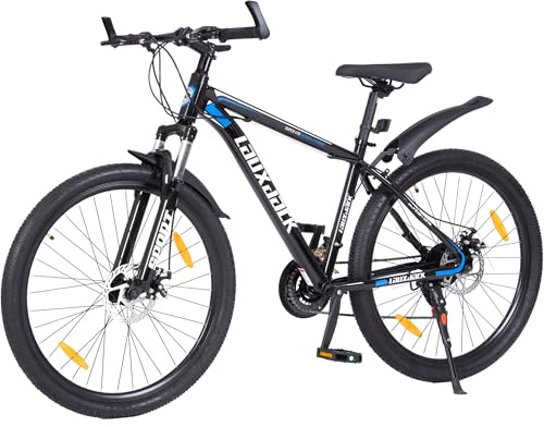 kowdom VTT 28 Hardtail bleu - VTT avec dérailleur 21 vitesses, freins à disque, fourche suspendue, pour homme et femme à partir de 170 cm, vélo de ville et tout terrain