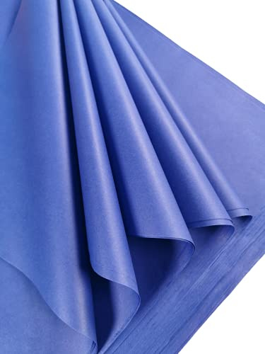 Blått silkepapper, 60 ark stort 70 x 50 cm syrafritt silkespapper för presentförpackning, förpackning, hantverk och förvaring