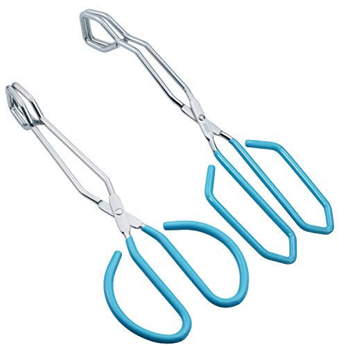 HINMAY Juego de 2 pinzas estilo tijera de 25,4 cm y 27,9 cm de acero inoxidable para asar a la parrilla