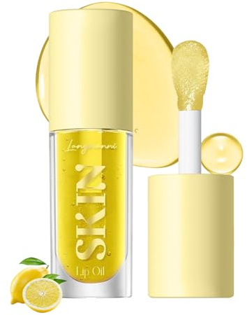Lip Plumper Gloss Lippenöle, Kristall Transparent Lip Lotion Lip Balm Hydrating Lip Gloss, langanhaltende feuchtigkeitsspendende Lippenpflege Shine Sexy Lip Tint (#LEMON)